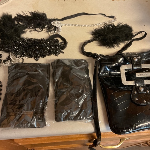Women’s (lot of 8 items) 20s style flapper dress and accessories - Picture 10 of 12